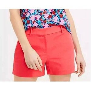 LOFT Riviera Shorts Womens Casual Cotton Blend Pockets SZ.‎ 0 Dark Coral